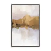 Artey | Golden Abstract - Framed Canvas - Black Frame - 60 x 90cm