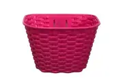 Pink Plastic Wicker style Front Bike Basket