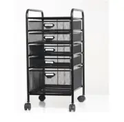 5 Tier Mesh Filing Storage Drawer Carts With Wheels And Top Shelf Rolling Storag