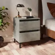 NNEVL Bed Cabinets 2 pcs Concrete Grey 40x35x50 cm Chipboard