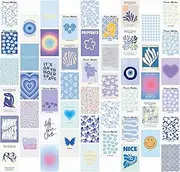 [Generic] Minimalist Wall Art Collage Kit - 50-Piece Danish Pastel Blue Wall Art - Matisse Inspired Prints for Dorm & Bedroom Decor