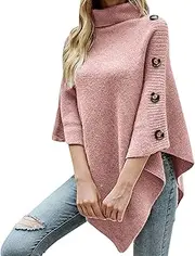 [Generic] and Gab Sweatshirts High Neck Sweater Cloak Sweater Shawl Coat Cotton Pullover Sweater