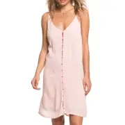 Roxy Pink Siren Treasure Button Front Lined Crinkle Mini Dress size S NEW Tags