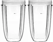 2 Pack Blender Replacement Cups for Nutribullet Blender, 24oz Cups Compatible with Nutri Bullet 600W/900W Blenders