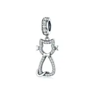 Cat Pendant Charm Silver plating Watting Pet Charms Fit for Bracelet