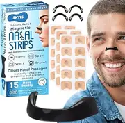 Skyis Nasal Strips Anti Snoring Nasal Strip Breathe Better Magnetic Sleeping Nasal dilators extra strength Anti-Snoring nose dilator best solution for decongestant, snore reducing, anti-ronflement Equipment for sleep, travel and sports