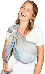 Hoppediz Ring-Sling Baby Sling - Hip Carrier - Belly Carrier - for Newborns from Birth - 100% Organic Cotton - Illustrated Carrying Instructions (English Language not Guaranteed), Riga