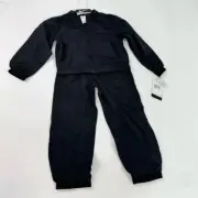 Nike Air Pant Set Boys Small 5 Two Piece Jogger Set Black Full Zip Swoosh