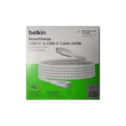 Belkin BoostCharge USB-C to USB-C Cable 240W Fast Charge Braided 2m - White