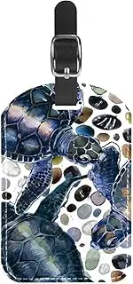 [WOSHJIUK] Luggage Tags,2 Pack Labels Suitcase Tags,Watercolor sea Turtle,Luggage Tags Privacy Protection Travel Bag Tag