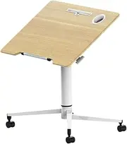 Luxury Overbed Table Overbed Table,Standing Rolling Desk for Laptop Height Adjustable Mobile Computer Laptop Cart with Wheels for Home Office School Portable