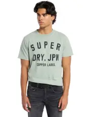 [Superdry] Copper Label Graphic Tee in Washed Slate Grey