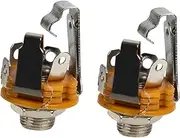 INOOMP 2Pcs Welding Type Guitar Jack Socket Stereo Input for Electric Bass and Microphone Durable Metal Guitar Accessories for Optimal Sound Performance