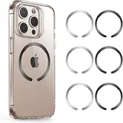 ESR for MagSafe Ring, 6-Pack Magnetic Ring, Universal MagSafe Sticker Conversion Kit for iPhone 16/15/14/13/12/11/X/8 Series, Samsung Galaxy S24/S23/S22/S21/S20, MagSafe Accessories, Black and White