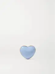 [Alison Lou] Alison Lou - Mini Puffy Heart 14-karat Gold And Enamel Earring - Blue - One size One size Blue