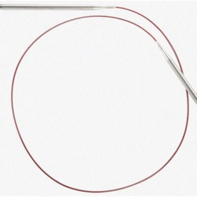 LaceFlex 32-Inch Circular Knitting Needles - Vibrant Red, Stainless Steel, 6/4mm