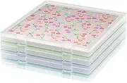 [CraftGenes] Scrapbook Paper Storage, 4 Pack Stackable Plastic File Storage Box Set, 12"x12" Paper Organizer Storage, U-Shaped Locking Mechanism, Ideal for Office, Home, and School Document Organizer