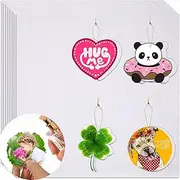 8 x 8 Inch Sublimation Air Freshener Sheets Felt Large-Size Car White Fragrant Blank Air Freshener DIY Auto Scented Sheets for Car Home Use Heat Press Decor for Various Styles, 12 Pieces