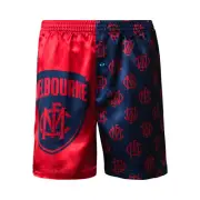 Melbourne Demons AFL AF9263 Boys Team Logo Printed Satin Boxer Shorts New
