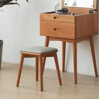 在飛比找PChome24h購物優惠-【小半家具】貝殼化妝椅 北歐白橡木實木化妝凳