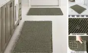 Set of 2 Waffle Bathroom Rugs, Super Absorbent Non Slip Bath Rugs, Machine