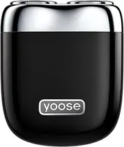 YOOSE Mini Shaver 2.0 – Portable Electric Razor for Men, Alloy Body, Waterproof (IPX7), Wet & Dry, USB-C Rechargeable, Cordless Travel Shaver with Battery Indicator & Travel Lock – Black
