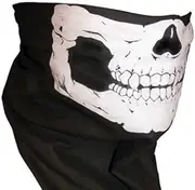 TDR Skull Face Mask for Bike Motorcycle, Helmet, Snowboard, Hunting, Costume Ski Mask, 100% Polyester Microfiber, Washable, Black/White