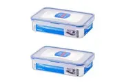 2x Locknlock 800ml Airtight Classic Rectangle Food Storage Container Short Clear