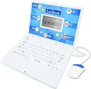 LEXIBOOK JC598i1_02 Educational and Bilingual Laptop French/English-Toy for Children with 124 Activities to Learn Mathematics, Dactylography, Logic, Clock Reading, Play Games and Music