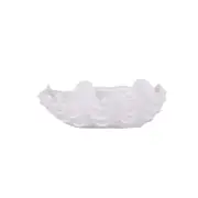 Splosh Palm Cove Small Polyresin Clam Shell Bowl Home Decor 14.5x18cm White