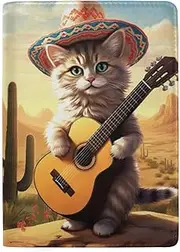 [GAIREG] Passport Case Passport Case for Women, Cute Cat Playing Guitar