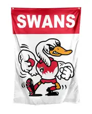 Sydney Swans AFL Retro Mascot Design Wall Flag Banner
