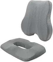 BLOODYRIPPA Donut Seat Cushion & Lumbar Support Pillow for Office Chair, Car, Wheelchair, Memory Foam Cushion for Sciatica, hemorrhoid, Lower Back & Tailbone Pain Relief, Grey