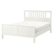 HEMNES bed frame, white stain, Double