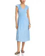 T Tahari Flutter Sleeve Midi Dress