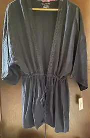 NWT Vera Bradley Kimono Robe Navy Blue New With Tags Womens Medium