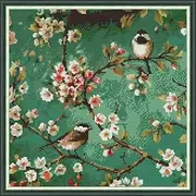 Joy Sunday Cross Stitch Kits Stamped Full Range of Embroidery Starter Kits for Beginners DIY 11CT 3 Strands-Plum Blossom Birdie(Printed) 17.71×17.71 inch