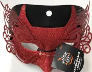 Hyde and Eek! Boutique Adult Masquerade Mask Red Glitter NWT Halloween Prop