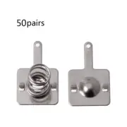 50Pairs AA or AAA Battery Silver Tone Spring Contact Nickeling Plate Replacement