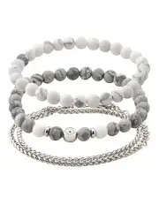 [Saar] Genesis Set White Grey Silver Large/Extra Large Bracelet Set