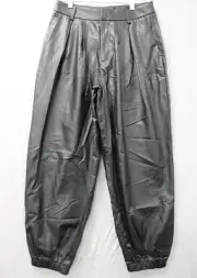 Banana Republic Womens Black Vegan Leather Balloon Pants High Rise Size 4 NWT