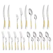 CTCCORC 20-Piece Silverware Set Luxury Gold Silverware Kitchen Flatware Sets