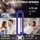 Portable Bladeless Fan, Electric Tower Fan Airflow Purifying Fan, 24 Speeds Set