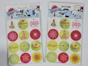 2 Sets Christmas Holiday Bottle Glass Stick'ems Wine Labels 48 Total Stickers