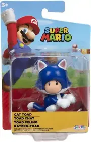 NIB Jakks Pacific Nintendo Super Mario Blue Cat Toad 2 1/2" Mini Figure Toy