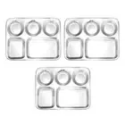 Stainless Steel Compartment Plate Thali Serving Food Everyday Lunch Home & Hotel