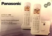 Panasonic KX-TGC212W DECT 6.0 Expandable Cordless Phone System White NEW