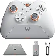 BIGBIG WON Wireless Controller Gale PC Controllers Motion Aiming, Hall Trigger, 4 Custom Buttons, App Control Game Controller for PC/Switch/iOS/Android Wireless Gaming with Charging Dock(White)