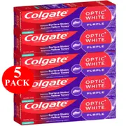 5 x Colgate Optic White Purple Whitening Toothpaste 100g
