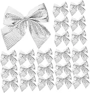 120pcs Christmas Bow Decorations Mini Hanging Bows for Christmas Trees Wreaths and Festive Decor for Hotels and Shopping Malls